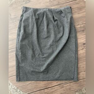 Banana Republic Gray Ruched Pencil Skirt Knee-Length